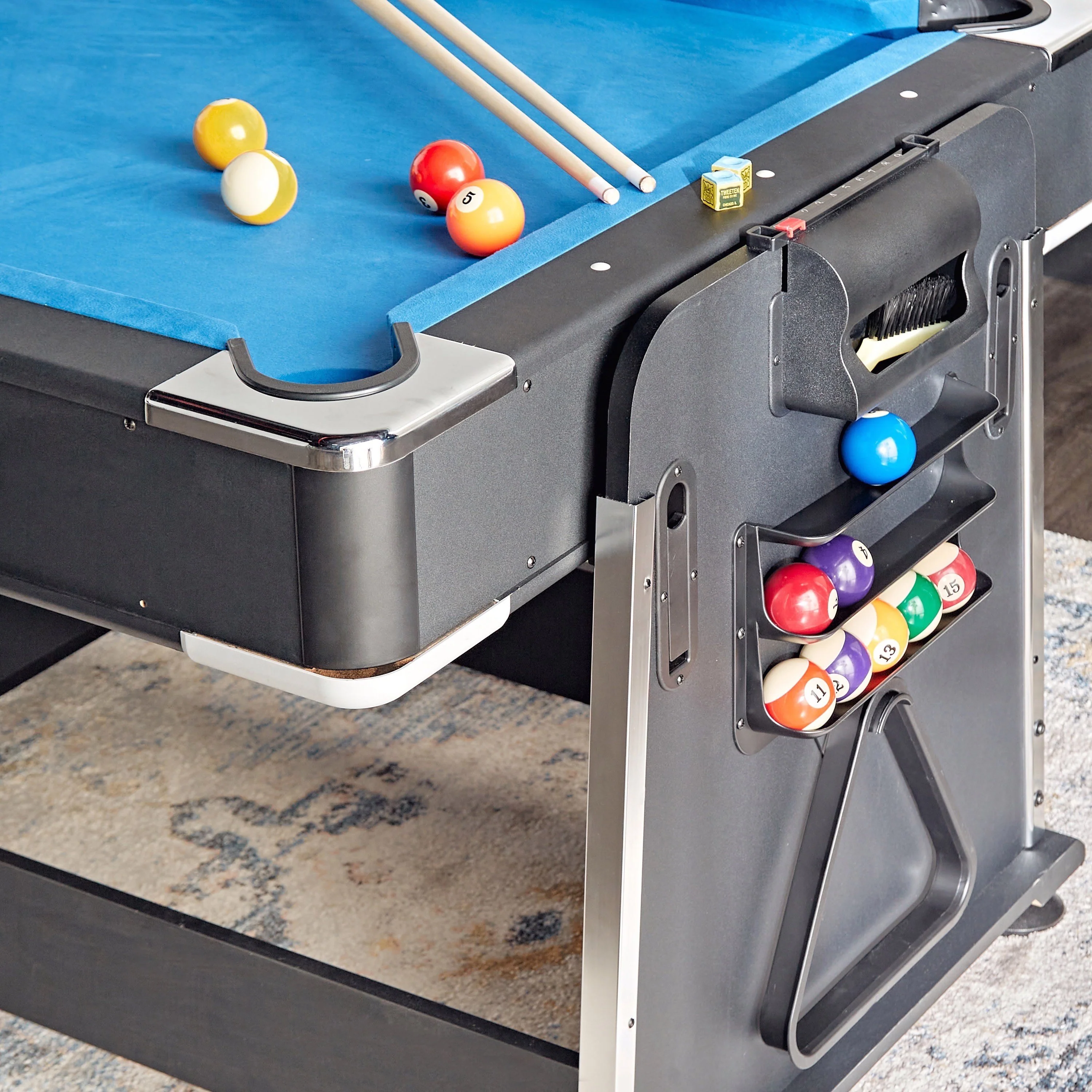 4-in-1 Multi Gaming Table (Pool + Table Tennis + Air Hockey + Office Table) (6.8 ft x 3.67 ft x 2.67 ft (With wooden packing )) - Image 12