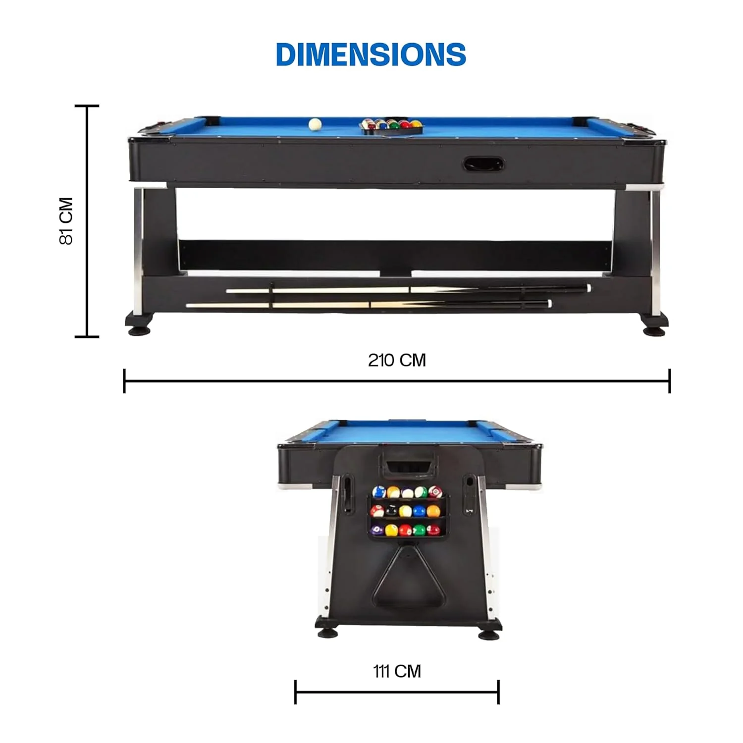 4-in-1 Multi Gaming Table (Pool + Table Tennis + Air Hockey + Office Table) (6.8 ft x 3.67 ft x 2.67 ft (With wooden packing )) - Image 4