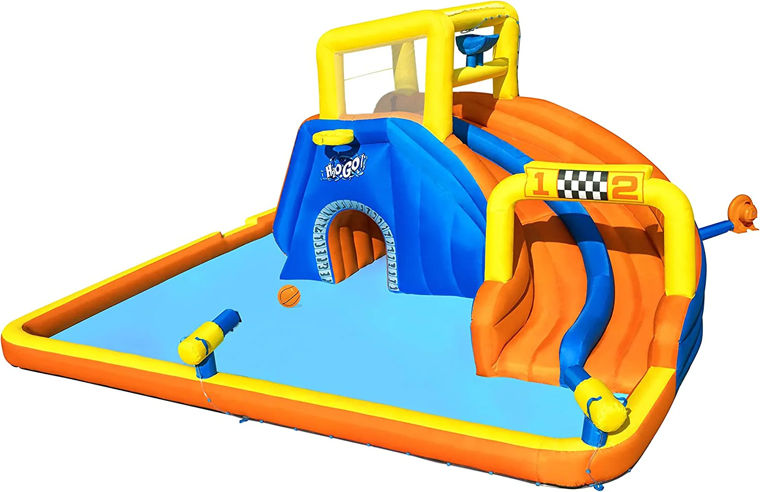 53377 H2OGO!® 18'1" x 16'6" x 8'8"/5.51m x 5.02m x 2.65m Super Speedway Mega Water Park