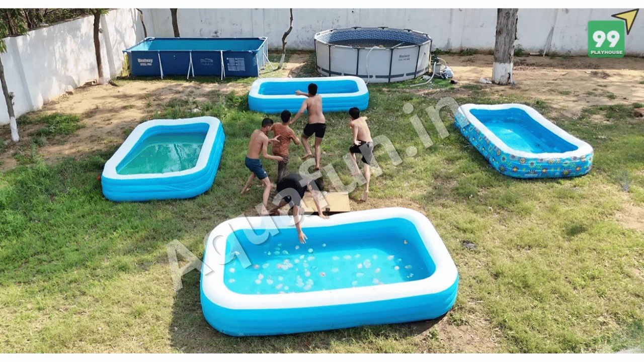 54009 Bestway Inflatable pool 10ft x 6ft x 22inch Blue Rectangular Pool with Free Electrical Pump - Image 3
