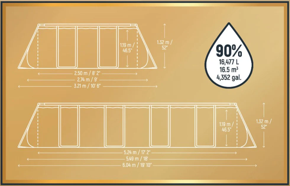 561KA Bestway® APX 365  18 Ft x 9 Ft x 4.3 Ft   Above Ground Pool Set Rectangular - Image 6