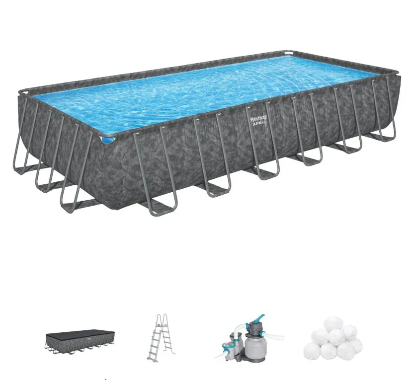 561KG Bestway APX365 24 ft x 12 Ft x 4.3 Ft Portable Swimming Pool Set