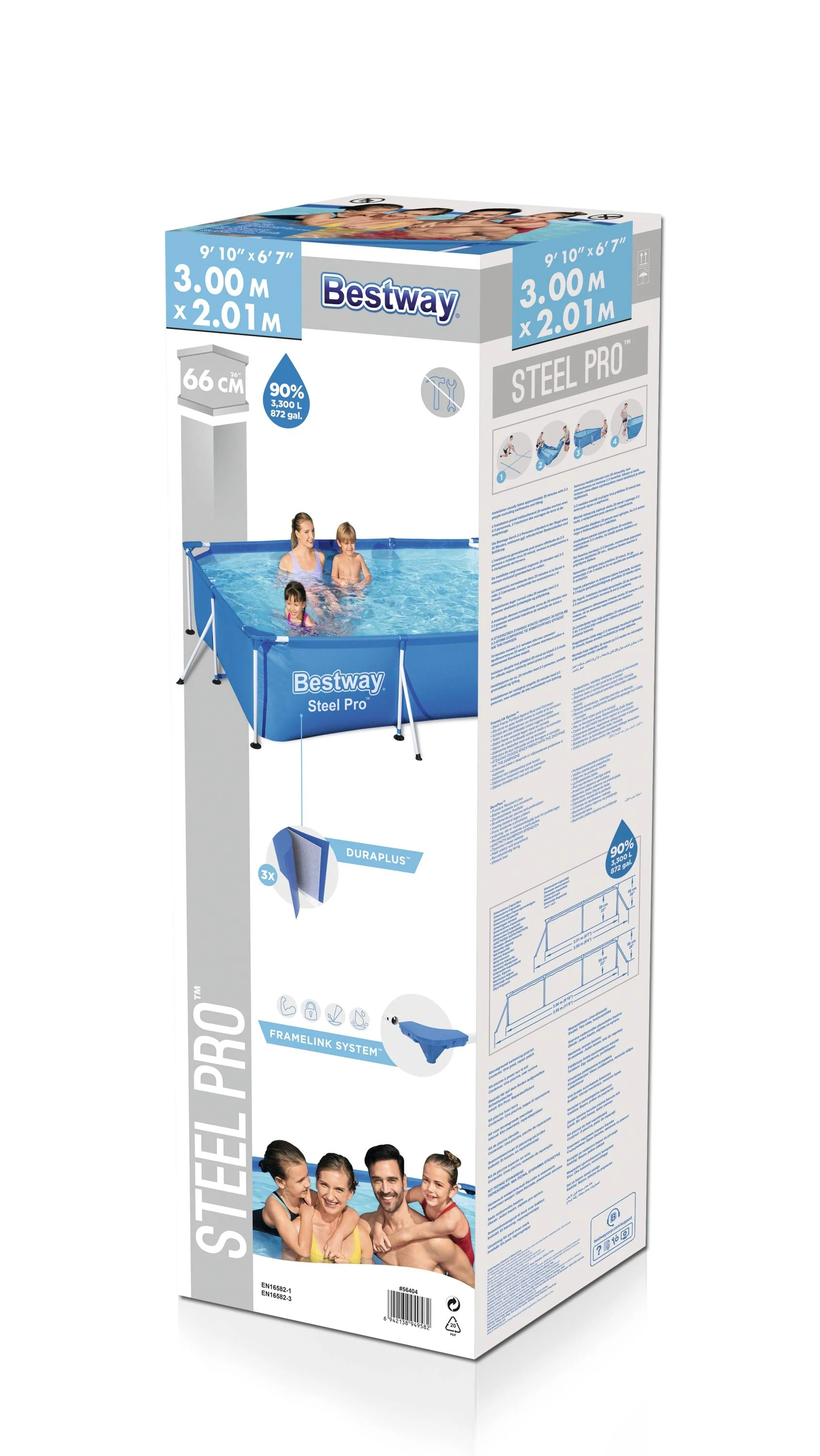 Bestway 56404 Steel Pro™ (9.10 Ft x 6.7 ft x 26 in) Portable swimming Pool - Image 6