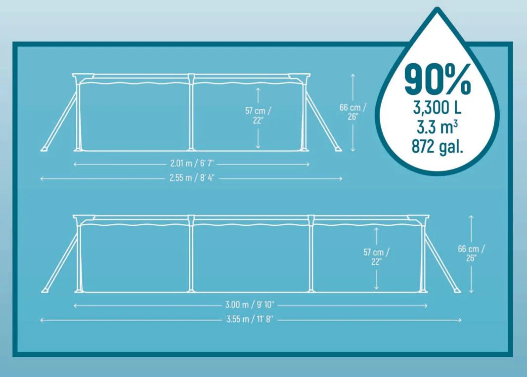 Bestway (56411) Above Ground Portable Swimming Pool For Adults 9.10 ft x 6.7 ft x 2.16 ft - Image 9