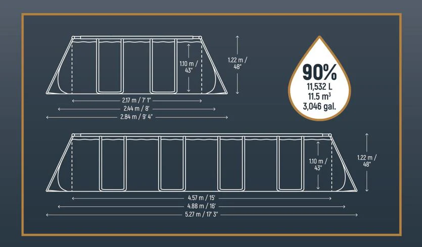 56671 Bestway 16' x 8' x 48" Portable Rectangular Swimming Pool - Image 14