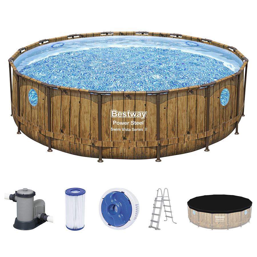 56725 Round Bestway Readymade Swimming pool in India Power Steel 16 Ft x 4 Ft