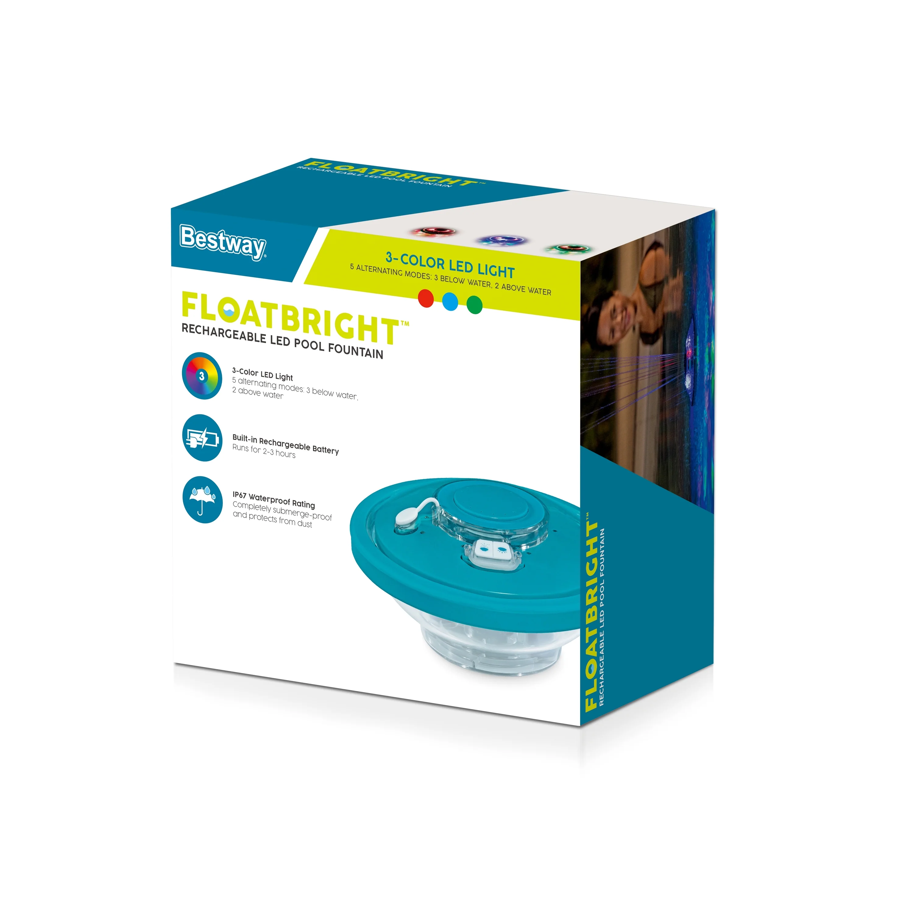 (58493) Bestway FloatBright Rechargeable LED Pool Fountain - Image 5