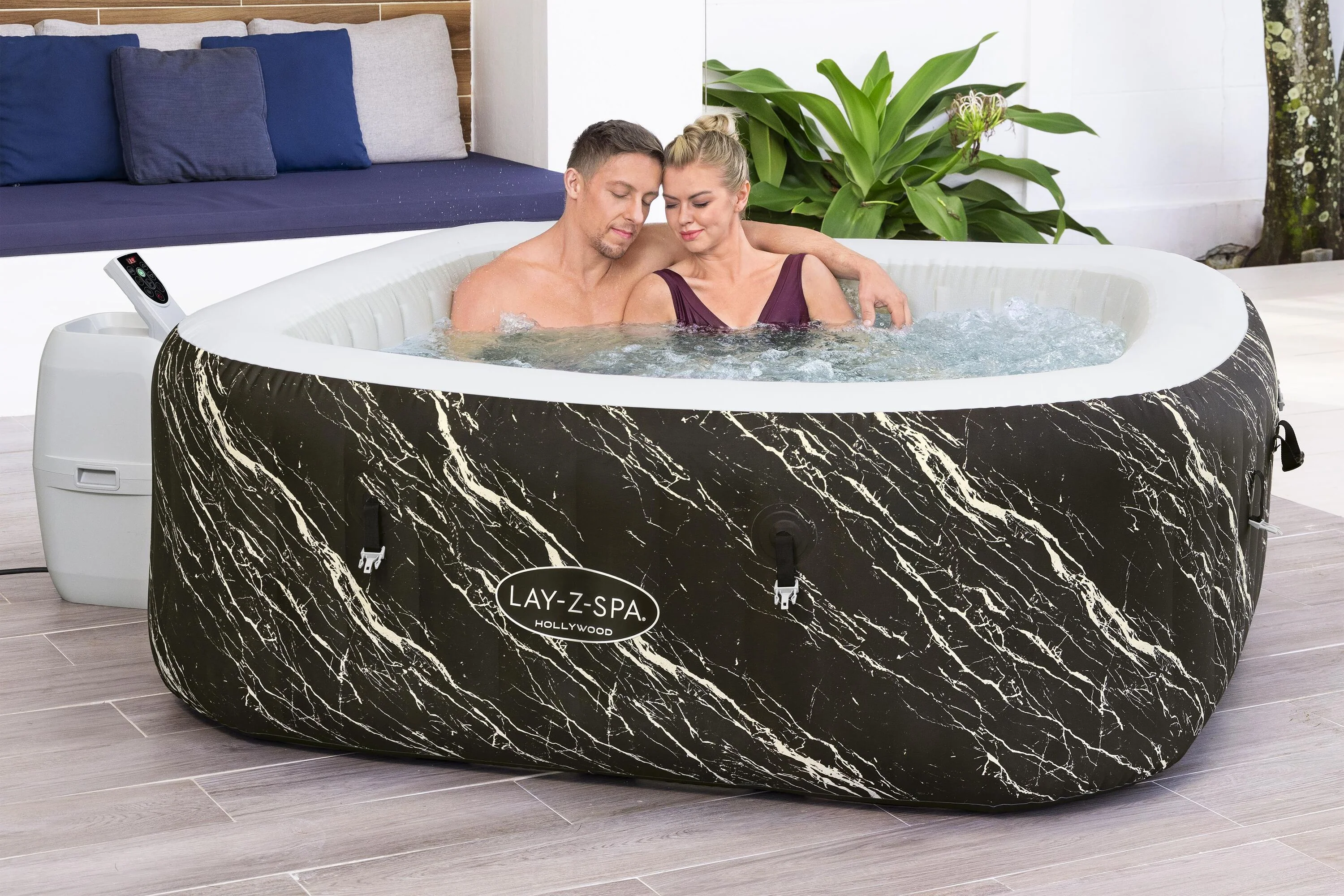 6001F Bestway Lay-Z-Spa® Hollywood Inflatable Hot Tub 71" x 71" x 26"/1.80m x 1.80m x 66cm – 4 to 6 Person hot tub whirlpool With LED - Image 3