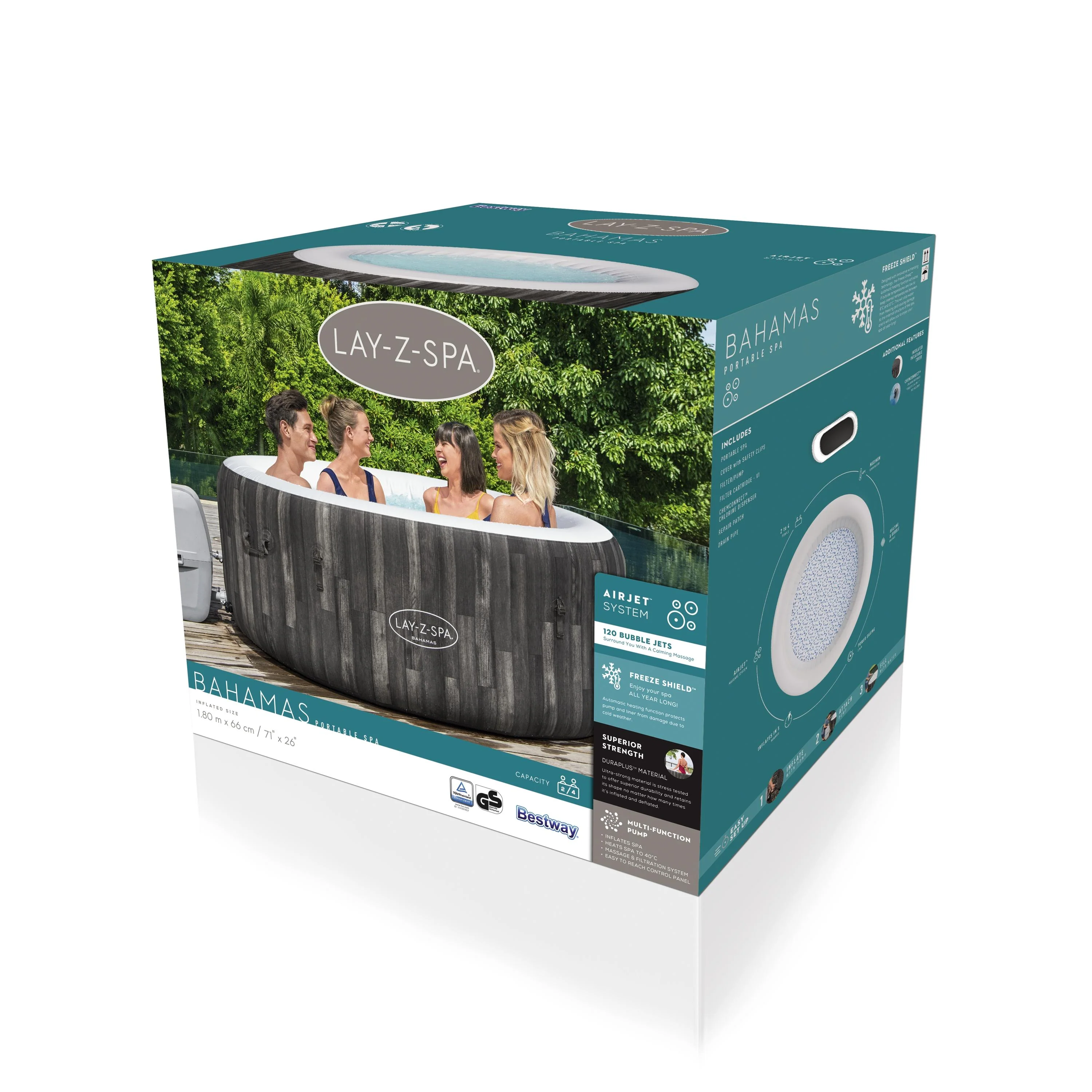60005 Lay-Z-Spa® 71" x 26"/1.80m x 66cm Bahamas AirJet - Image 13