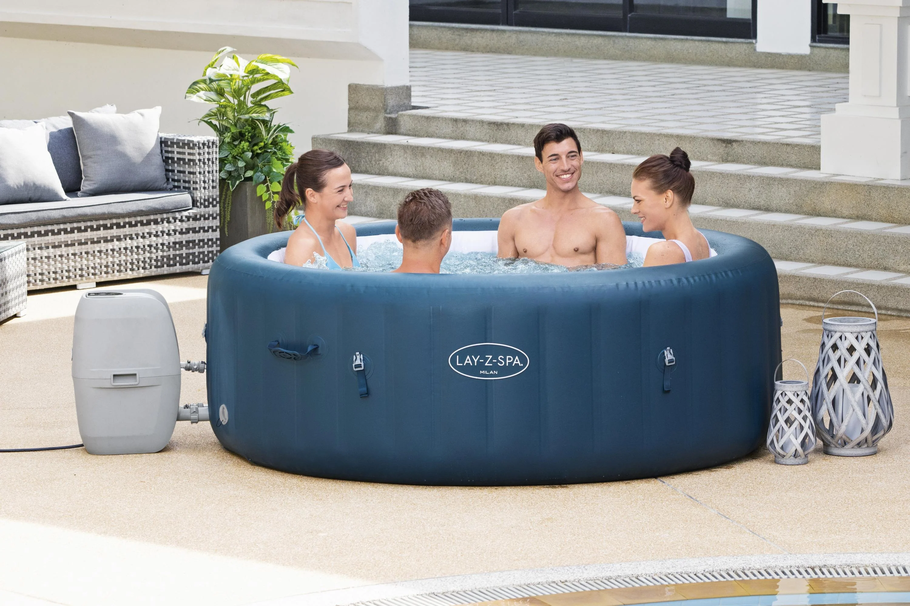60029 Lay-Z-Spa® 77" x 28"/1.96m x 71cm Milan Airjet Plus - Image 5