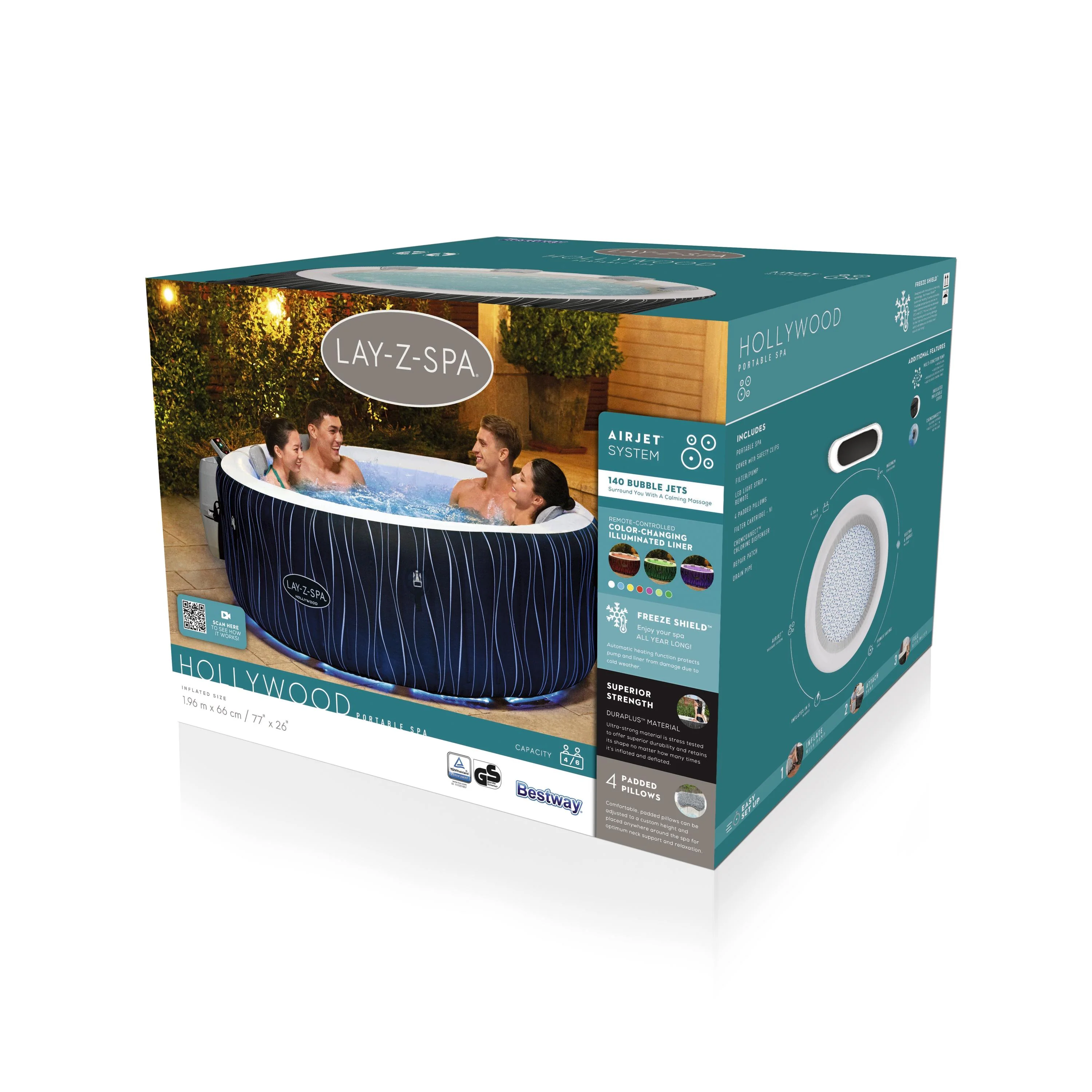 60059 Lay-Z-Spa® 77" x 26"/1.96m x 66cm Hollywood AirJet - Image 13