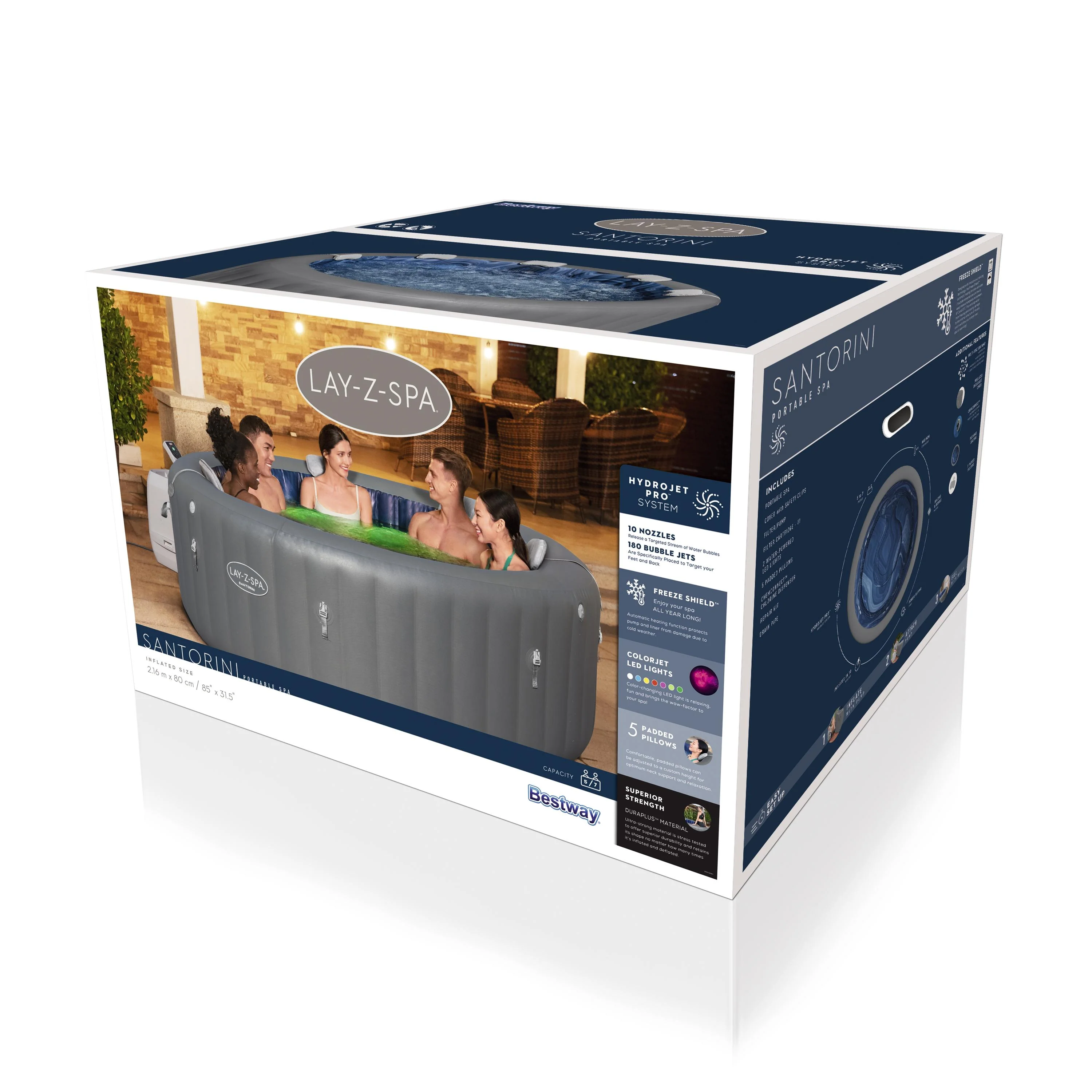 60075 Lay-Z-Spa® 85"x31.5"/2.16m x 80cm Santorini Hydrojet Pro - Image 13