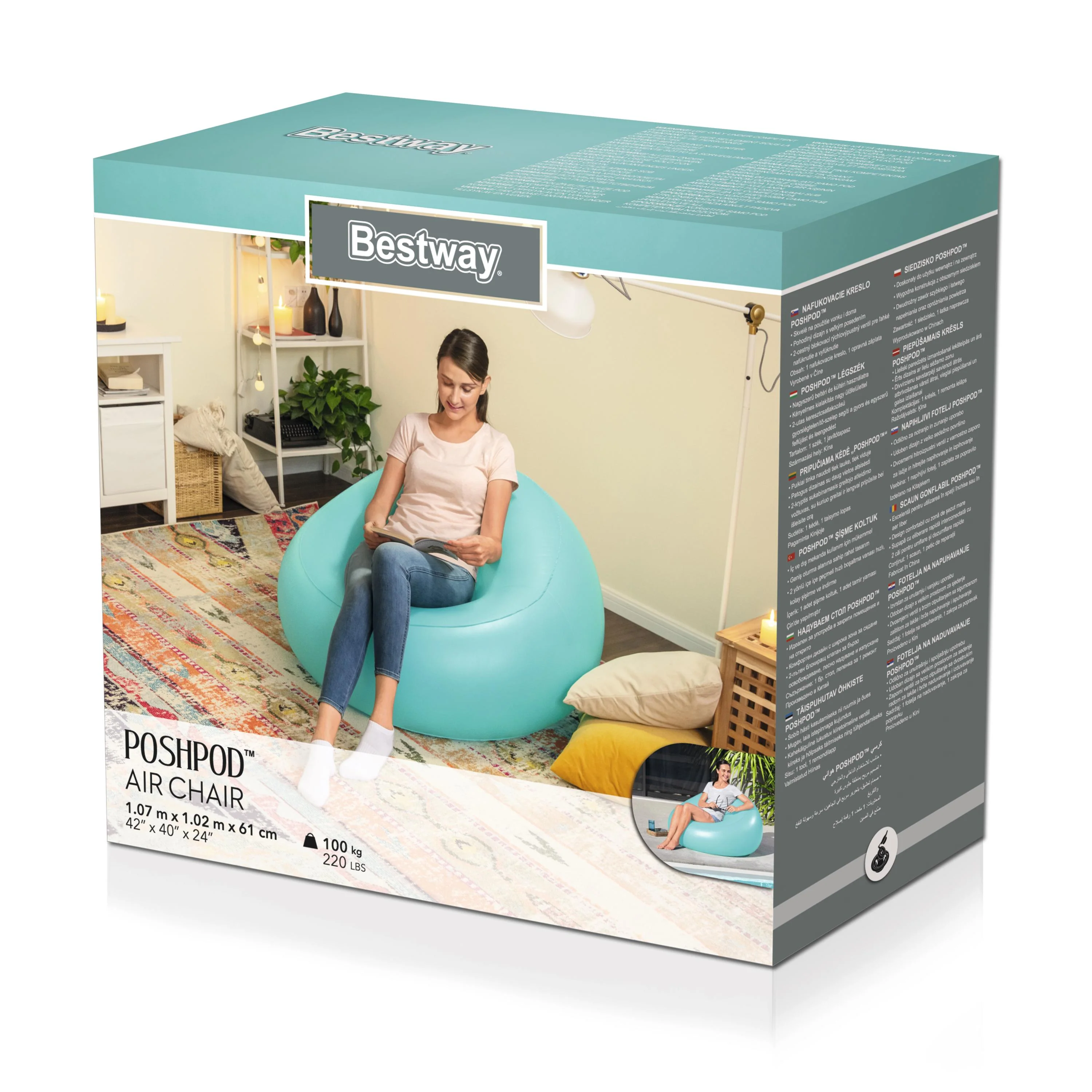 (75081)Bestway® 42" x 40" x 24"/1.07m x 1.02m x 61cm PoshPod Air Chair - Image 7