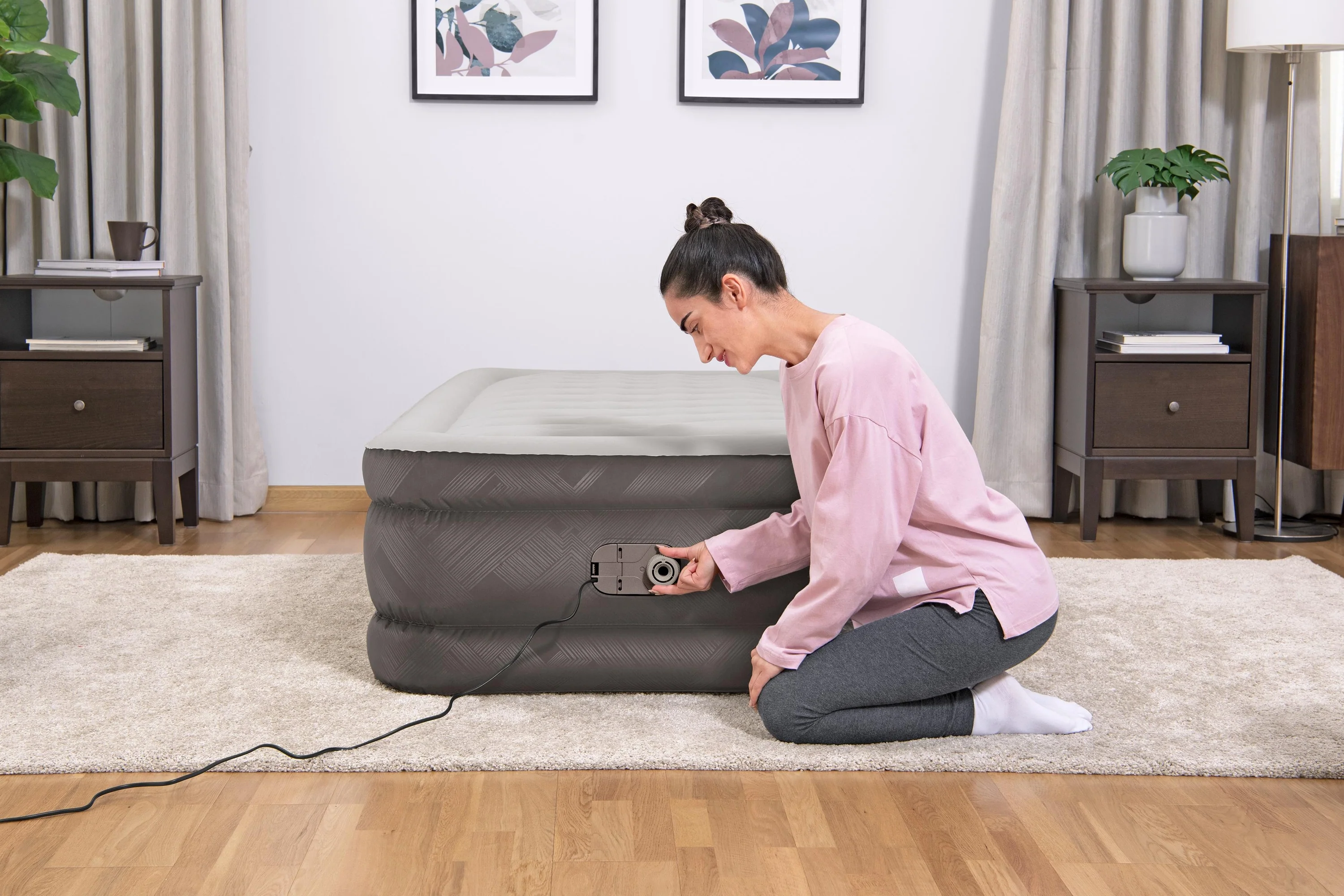 (69048) Bestway® 75" x 38" x 18"/1.91m x 97cm x 46cm Fortech Air Mattress Twin Built-in AC pump - Image 3