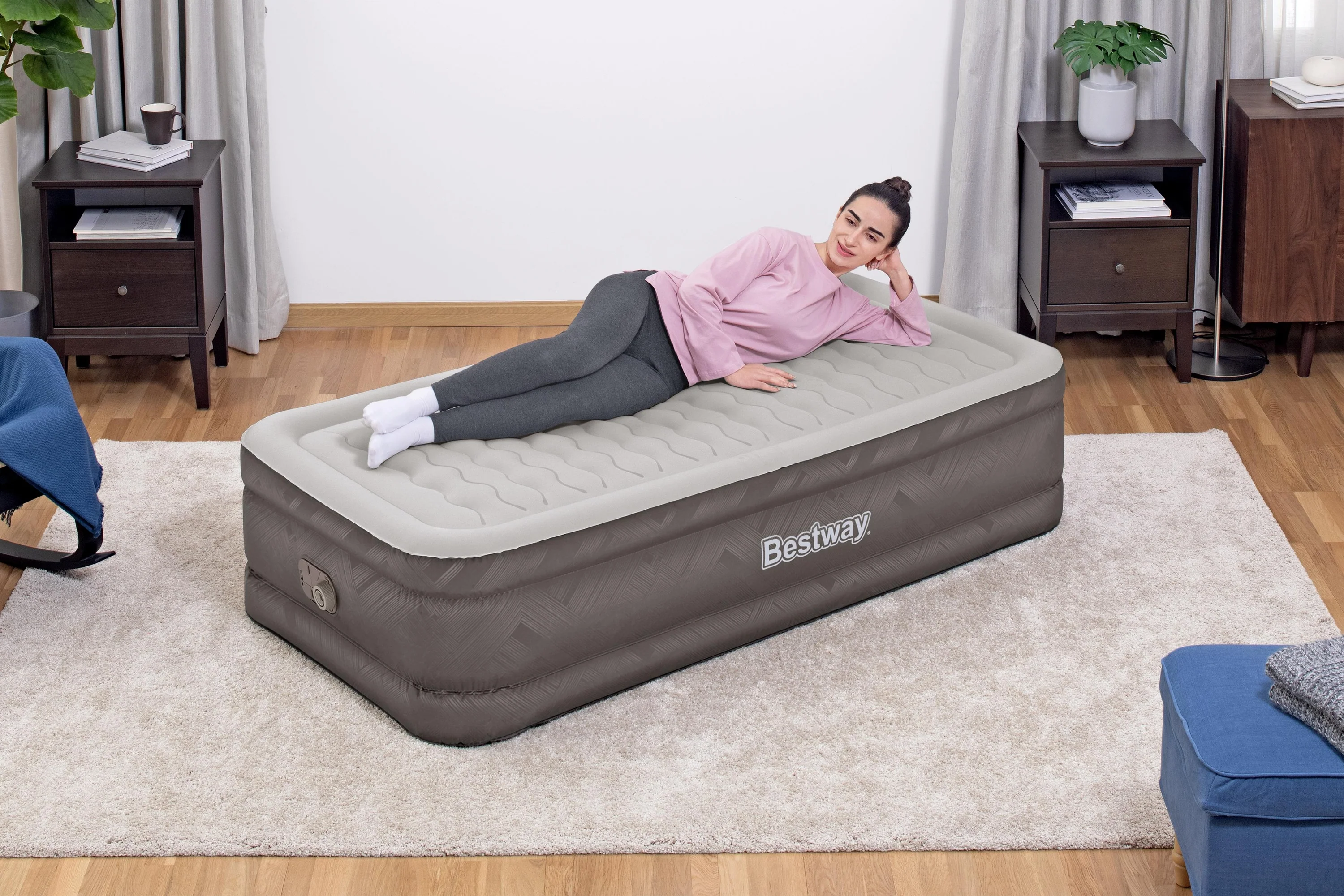 (69048) Bestway® 75" x 38" x 18"/1.91m x 97cm x 46cm Fortech Air Mattress Twin Built-in AC pump - Image 9