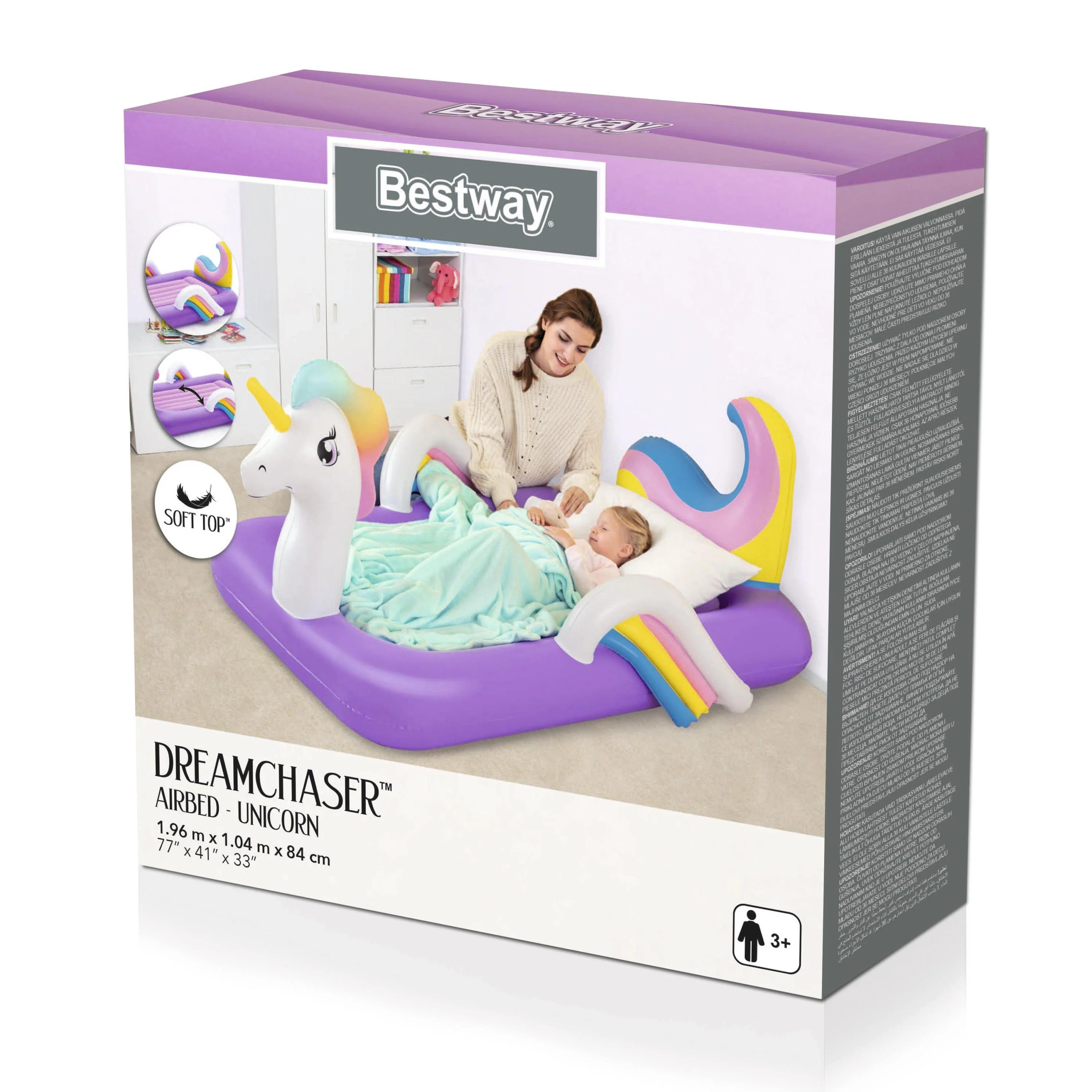 Bestway® 77" x 41" x 33"/1.96m x 1.04m x 84cmDreamChaser Airbed-Unicorn - Image 8