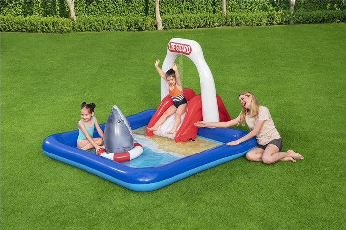 Bestway (53079) Jumper And Slider Lifeguard Tower Play Center 7 ft. 8 in. x 6 ft. 8 in. x 51 in. - Image 2