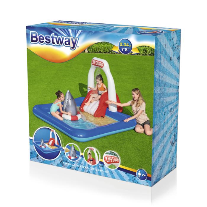 Bestway (53079) Jumper And Slider Lifeguard Tower Play Center 7 ft. 8 in. x 6 ft. 8 in. x 51 in. - Image 3