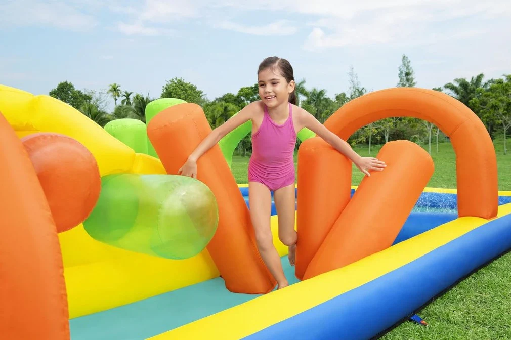 Bestway (53411E) H2OGO! AquaRace Kids Inflatable Outdoor Water Park with Dual Slides, Built-in Sprayer, Splash Pool, Storage Bag, Air Blower for Quick Setup - Image 5