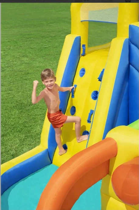 Bestway (53411E) H2OGO! AquaRace Kids Inflatable Outdoor Water Park with Dual Slides, Built-in Sprayer, Splash Pool, Storage Bag, Air Blower for Quick Setup - Image 7