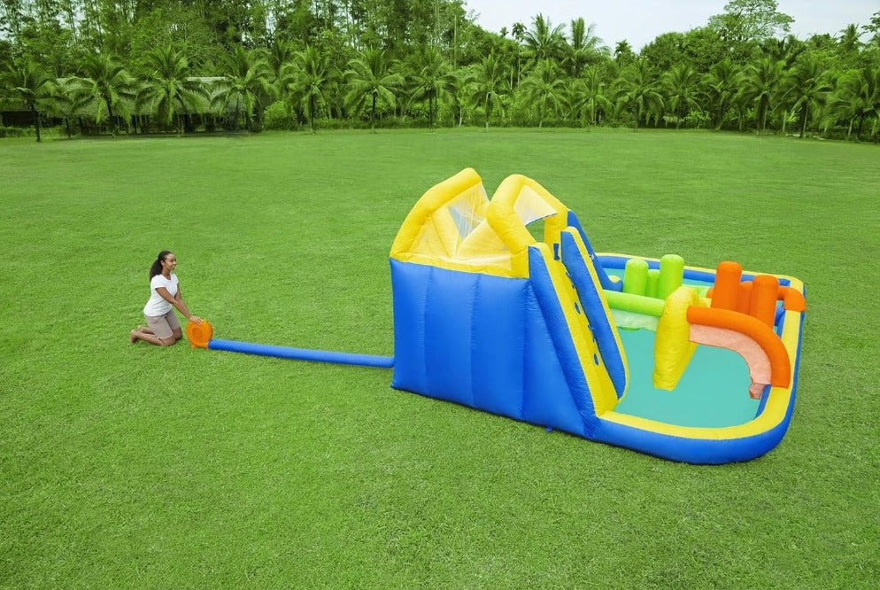Bestway (53411E) H2OGO! AquaRace Kids Inflatable Outdoor Water Park with Dual Slides, Built-in Sprayer, Splash Pool, Storage Bag, Air Blower for Quick Setup - Image 8