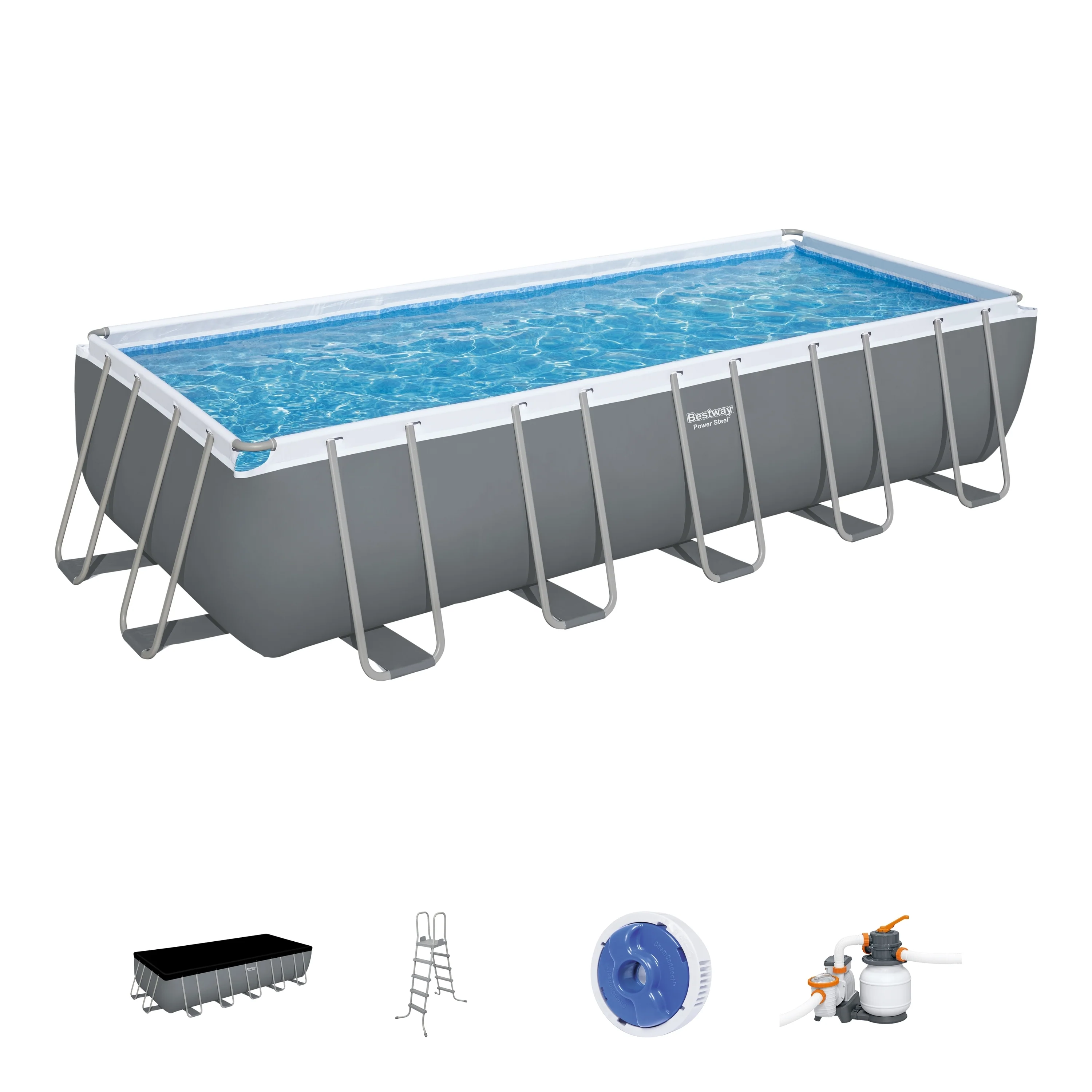 Bestway (5612B) power Steel Portable swimming Pool Size - 21 Ft x 9 Ft x 4.3 Ft
