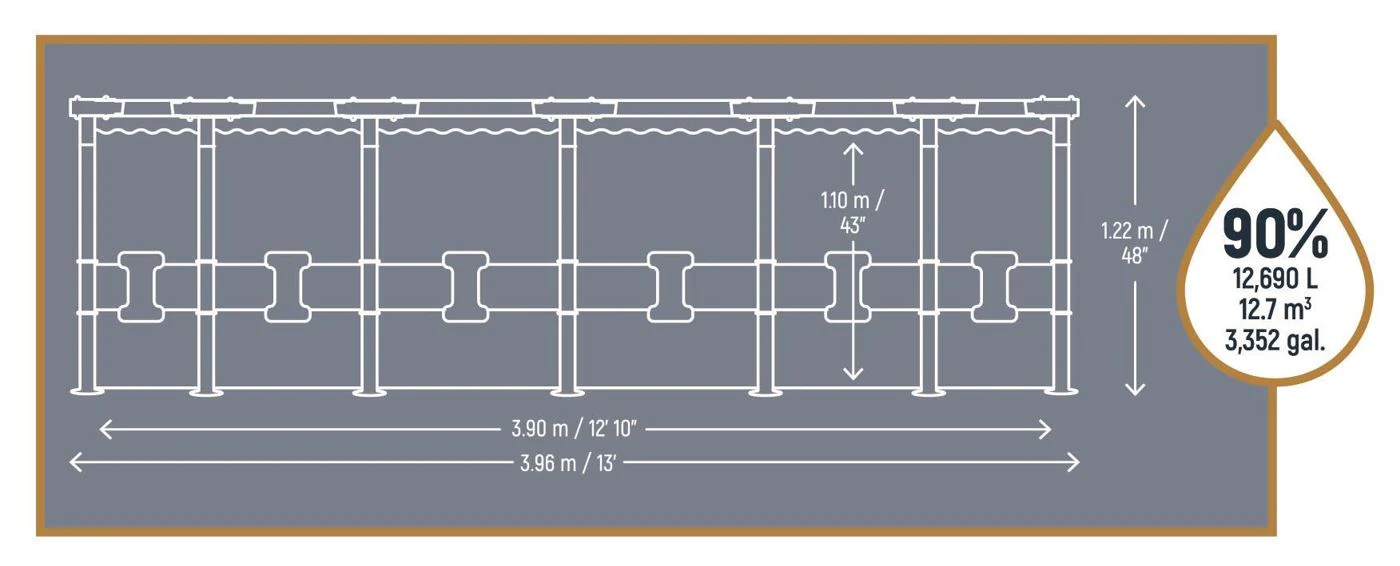 Bestway (5618W)Round Steel Pro MAX™ 13' x 48"/3.96m x 1.22m Pool Set - Image 10