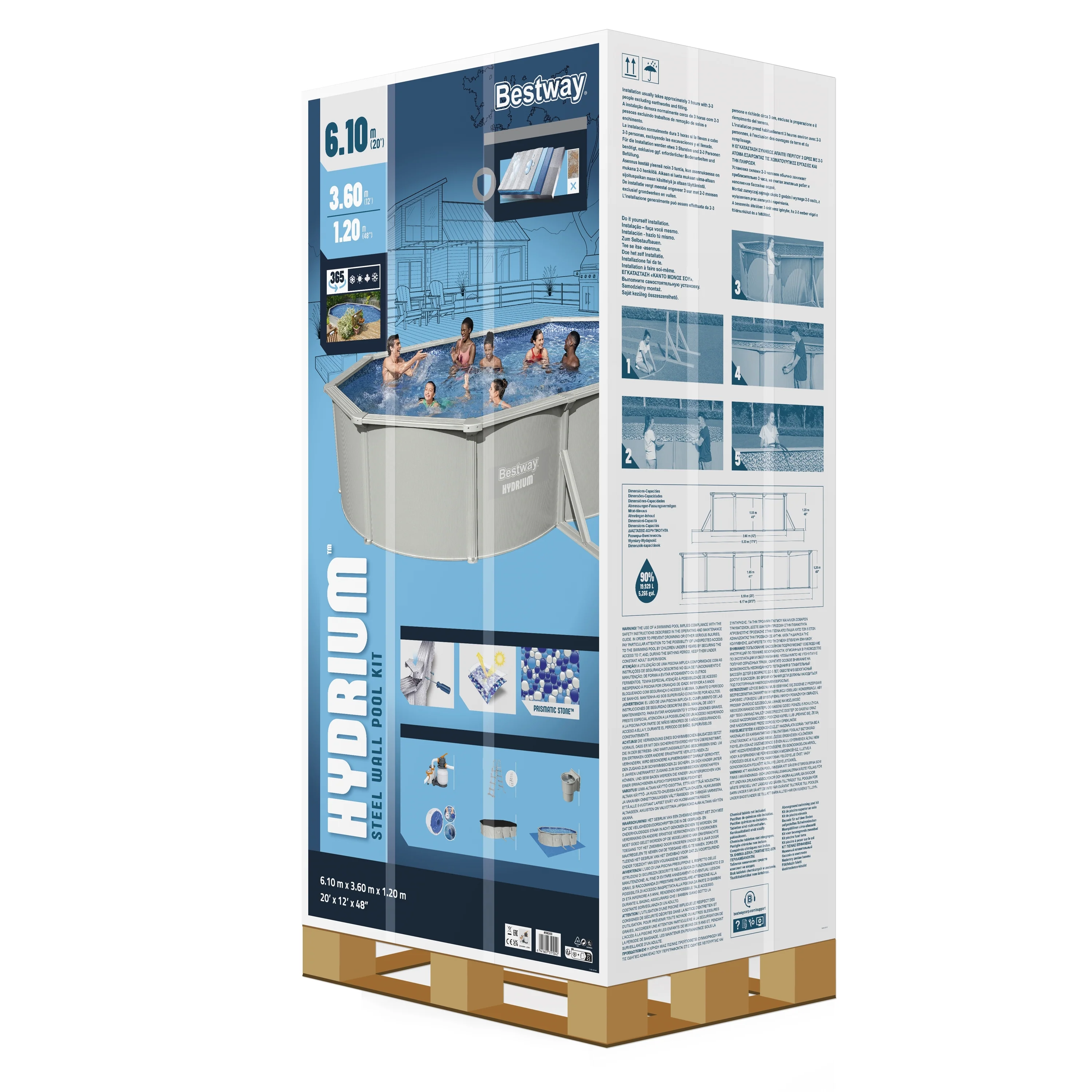 Bestway (56369) Hydrium™ 20' x 12' x 48"/6.10m x 3.60m x 1.20m Oval Pool Set - Image 7