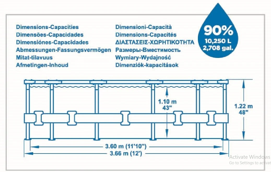 bestway (56420) Steel Pro MAX™ 12' x 48"/3.66m x 1.22m Pool Set - Image 4