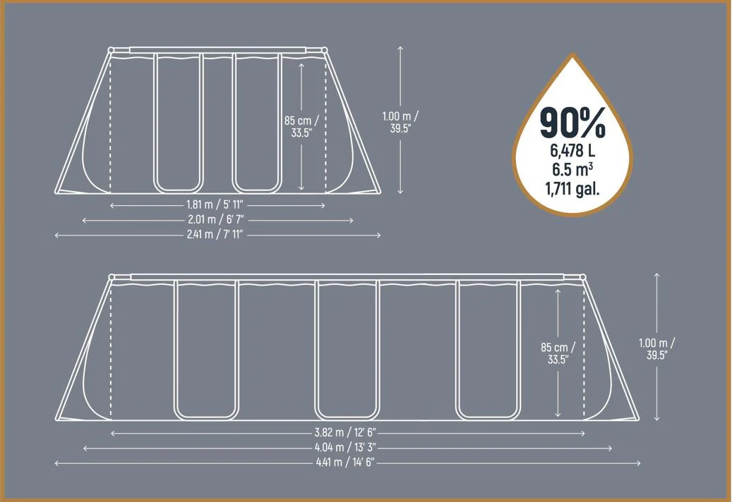 Bestway  56441 Readymade swimming pool 13'3" x 6'7" x 39.5" - Image 11