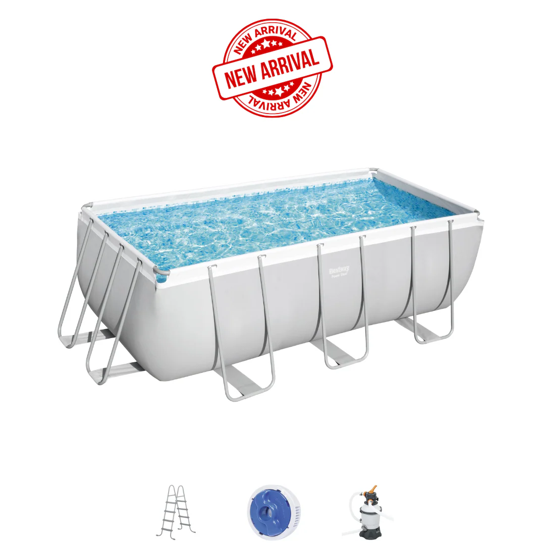 Bestway (56457) Power Steel™ 13'6" x 6'7" x 48"/4.12m x 2.01m x 1.22m Rectangular Pool Set