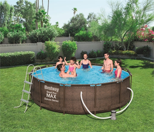 Bestway (56709) Above Ground Portable Swimming Pool For Adults (Round) 12ft x 3.28ft - Image 2