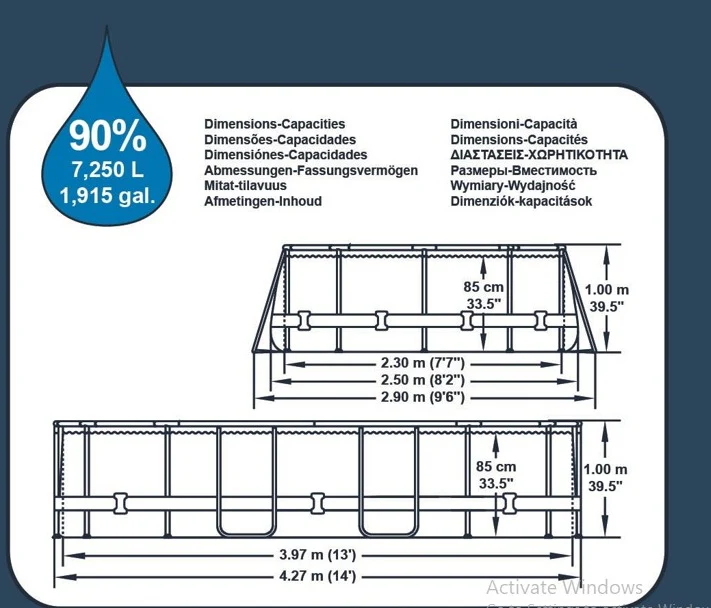 Bestway (56714) Oval Portable Swimming Pool Size-14ft x 8.20ft x 3.3ft - Image 10