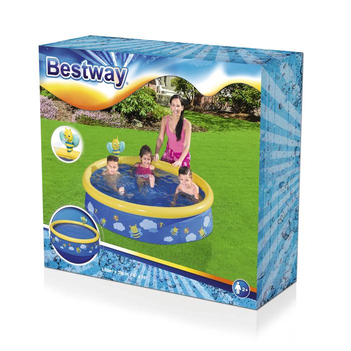 Bestway (57326) Portable Above Ground Fast Set Spray Pool For Kids 5ft x 1.24ft - Image 3