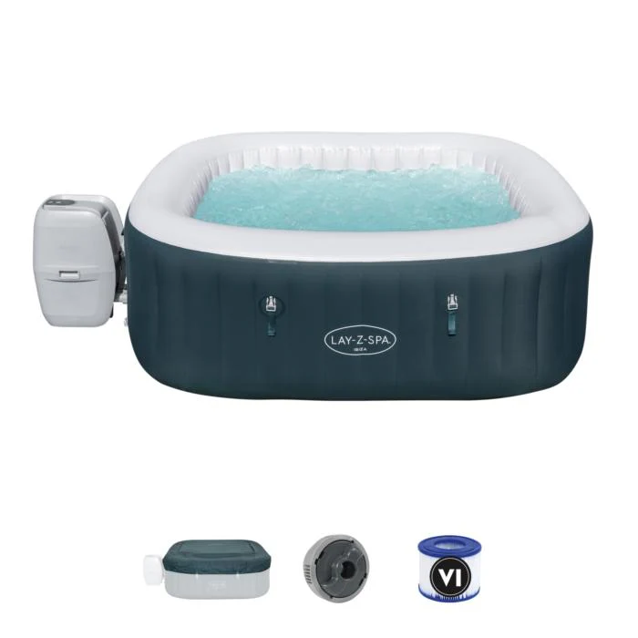 Bestway (60015) Above Ground Portable Lay-Z-Spa Ibiza AirJet 71" x 71" x 26"/1.80m x 1.80m x 66cm - Image 4