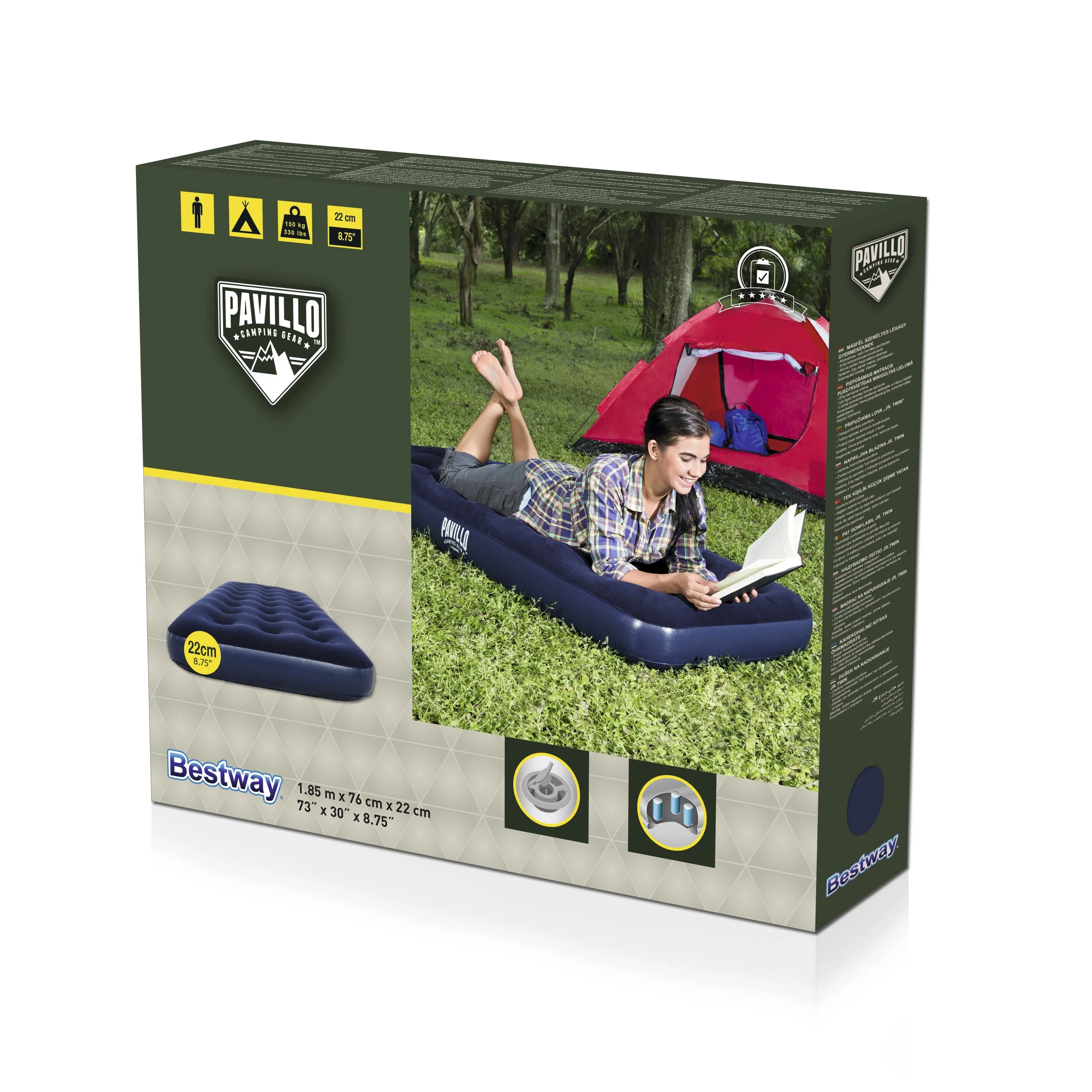 Bestway (67000) Inflatable Camping Bed with Manual Air Pump 73" x 30" x 8.75"/1.85m x 76cm x 22cm - Image 8