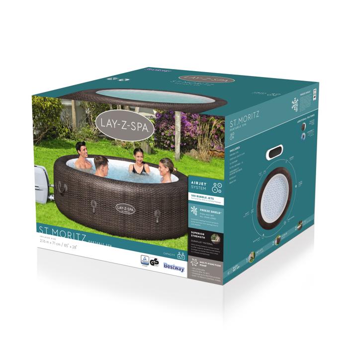 Bestway (60023) Above Ground Portable Lay Z Spa st mortiz 85in×28 in / 7ft x 2.3ft - Image 3