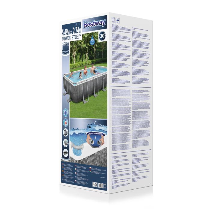 56998 Bestway Above Ground Portable Rectangular Pool 18 ft. x 9 ft. x 4ft. - Image 4
