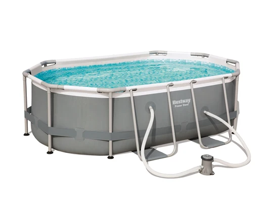 Bestway 56617 Above Ground Power Steel 9.84ft x 6.56ft x 2.75ft/3.00mx2.00mx84cm Oval Pool Set