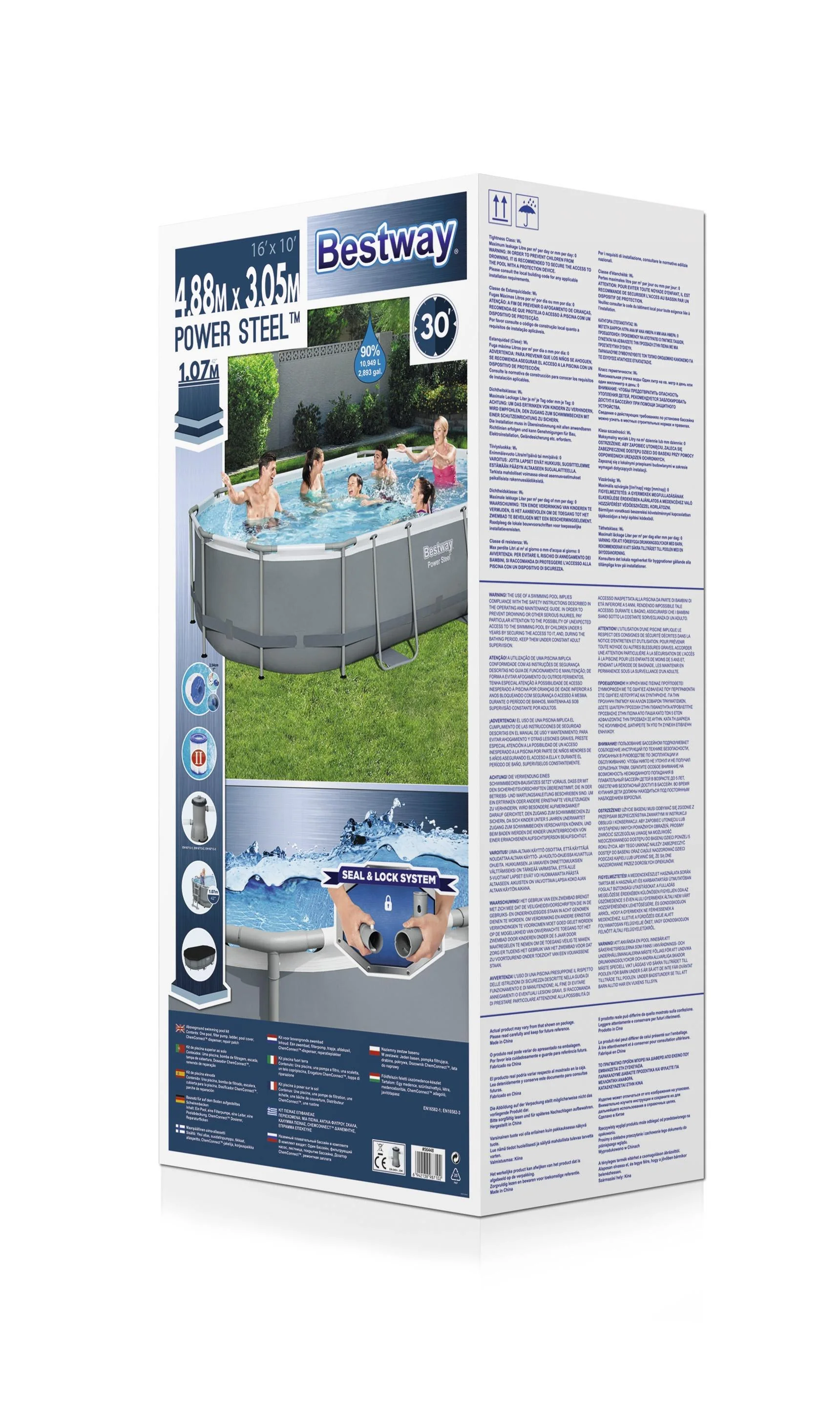 Bestway (56448) Above Ground Portable Swimming Pool For Family 16.01ft x 10ft x 3.51ft/ 4.88m x 3.05m x 1.07m For Kids And Adults - Image 9