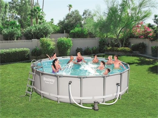 Bestway (56451) Above Ground Power Steel Pool Set 16.01ft x 4ft/4.88m x 1.22m