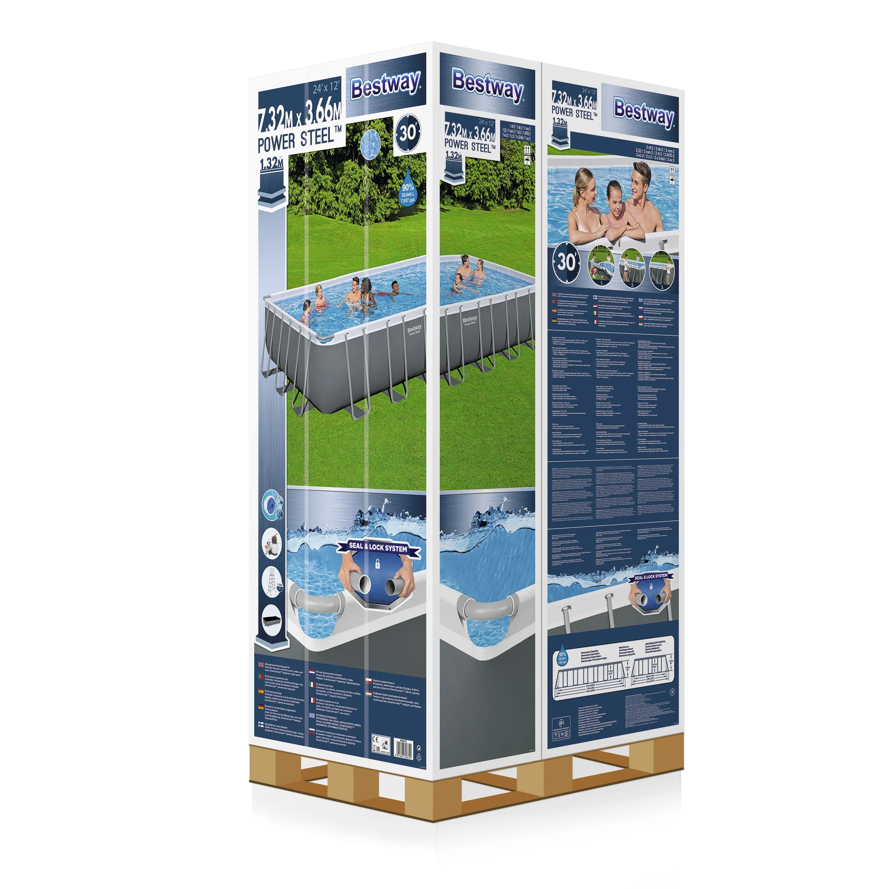 Bestway (56475) Above Ground Portable Swimming Pool 24ftx12ftx4.33ft/7.32m x 3.66m x 1.32m - Image 11