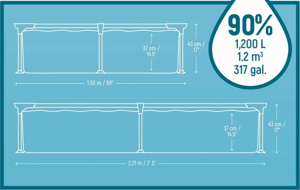 Bestway  56401 Portable Swimming Pool For Adults 7'3" x 59" x 17"/7.2 ft x 4.9 ft x 1.4 ft - Image 8