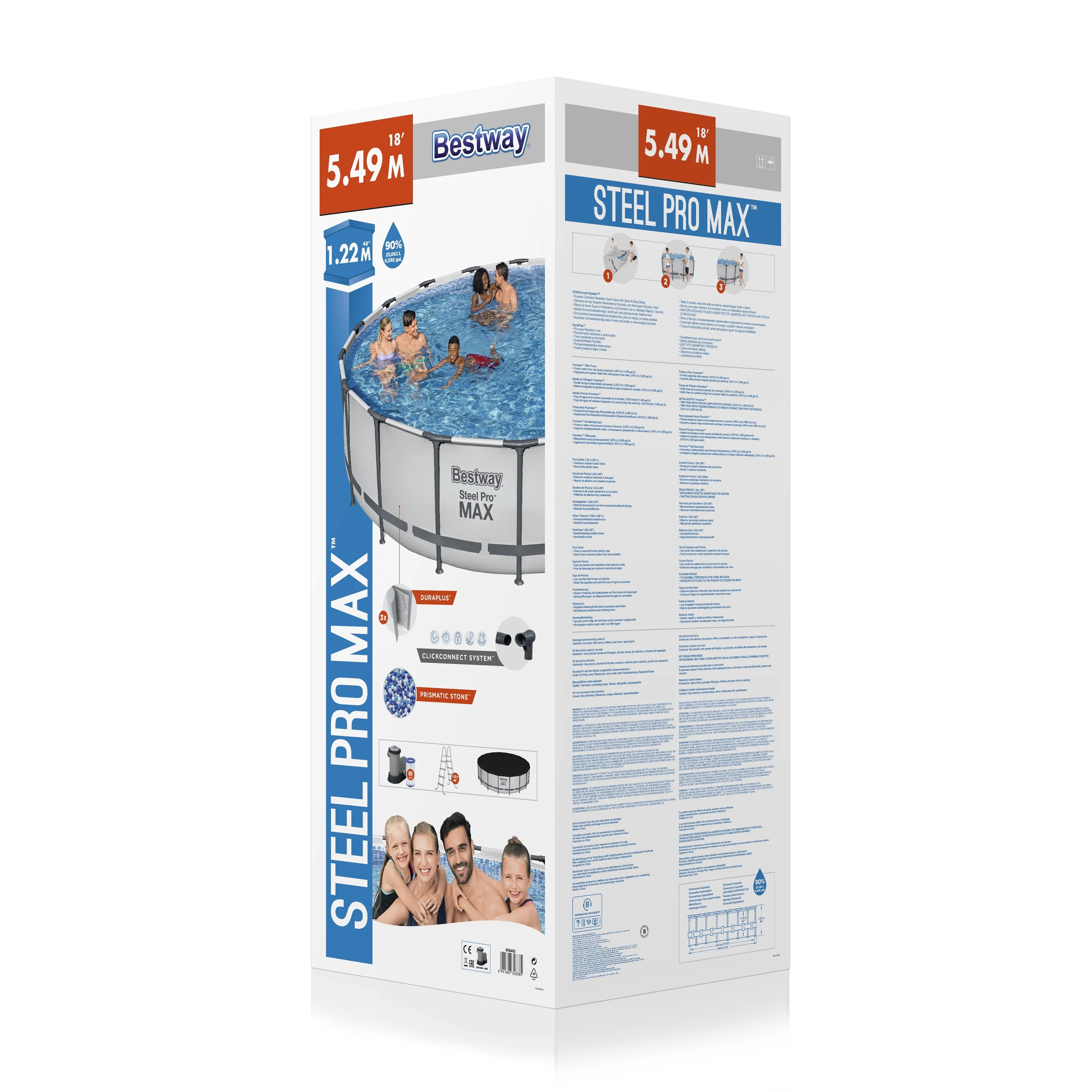 Bestway (56462) Above Ground Portable Swimming Pool Family Set 18ft x 4ft/5.49m x 1.22m - Image 14