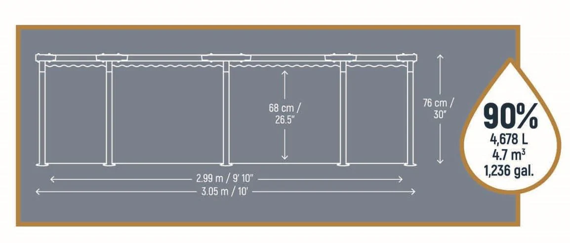 Bestway (56406) Round Portable Swimming Pool For Adults 10ft x 2.49ft / 3.05m x 76cm - Image 10