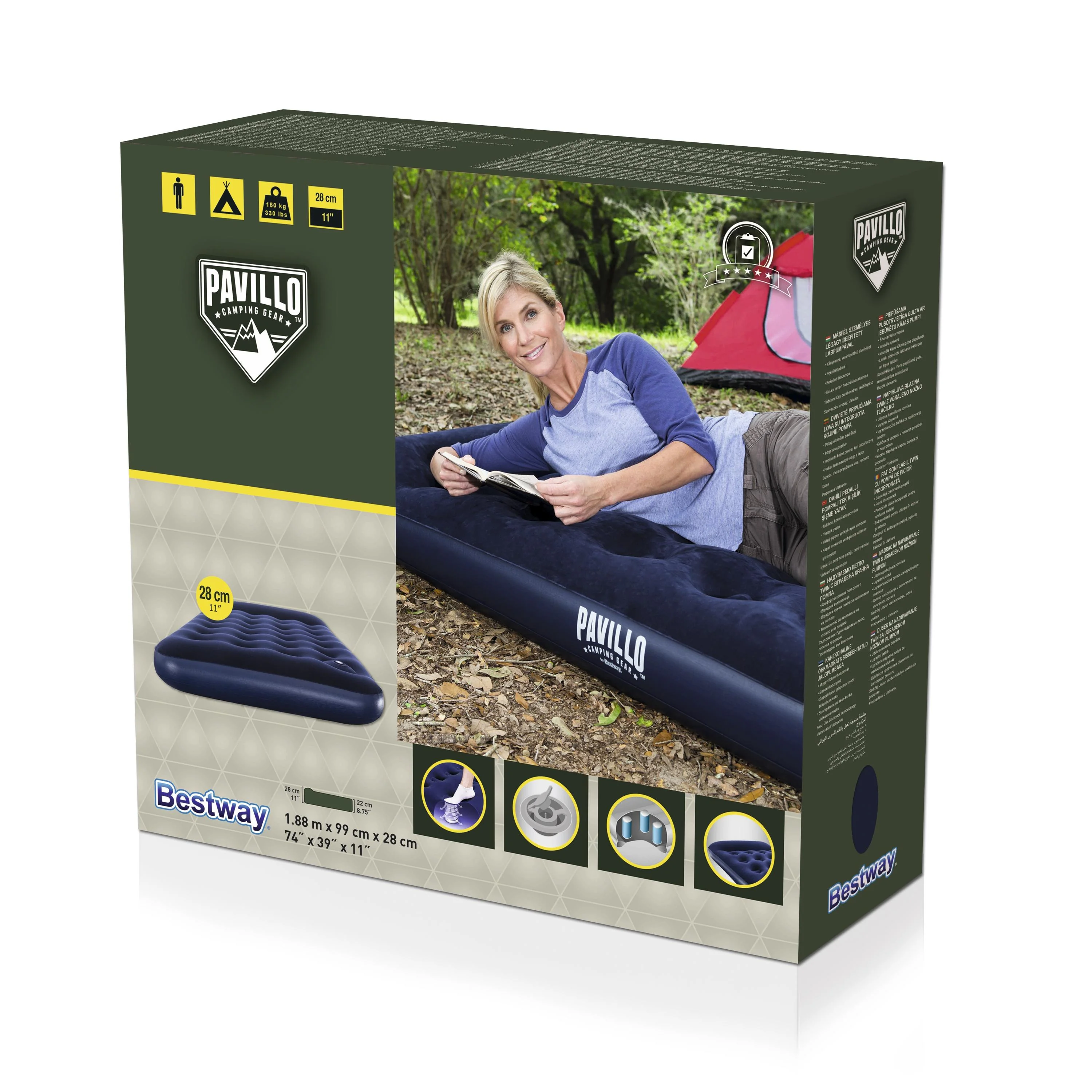 Bestway (67224) Airbed Built-in Foot Pump 6.1ft x 3.2ft x 0.9ft /1.88m x 99cm x 28cm - Image 6