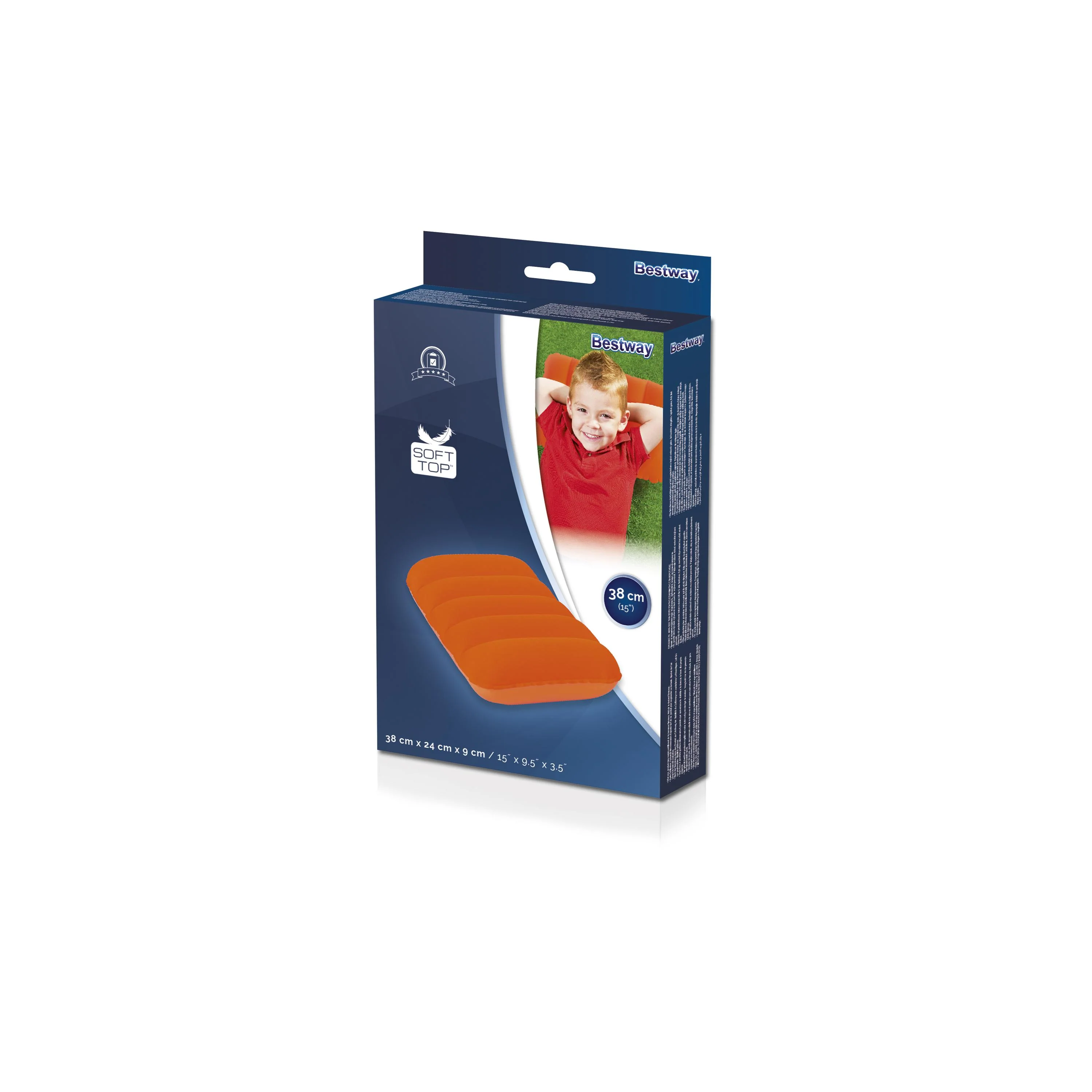 Bestway (67485) Flocked Air Travel Pillow 1.2ft x 0.7ft x 0.2ft /38cm x 24cm x 9cm - Image 10