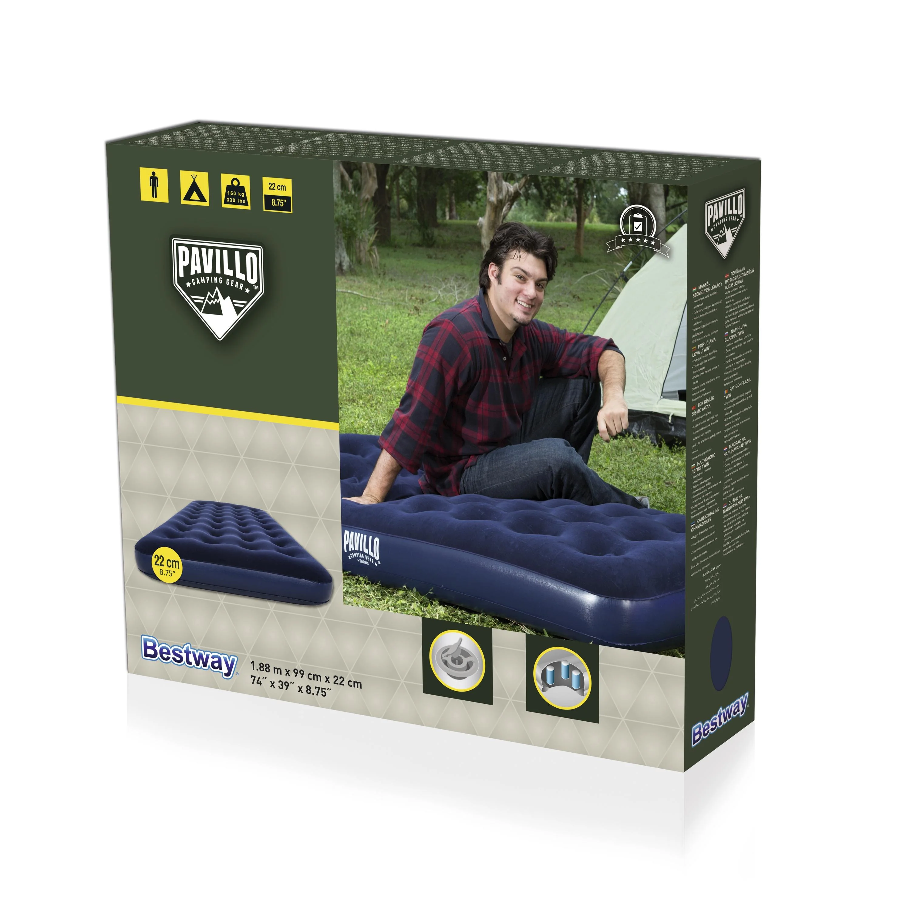 ( 67001 ) Bestway® 6.17 ft x 3.25 ft x 0.73 ft. Air inflatable Mattress Twin - Image 6