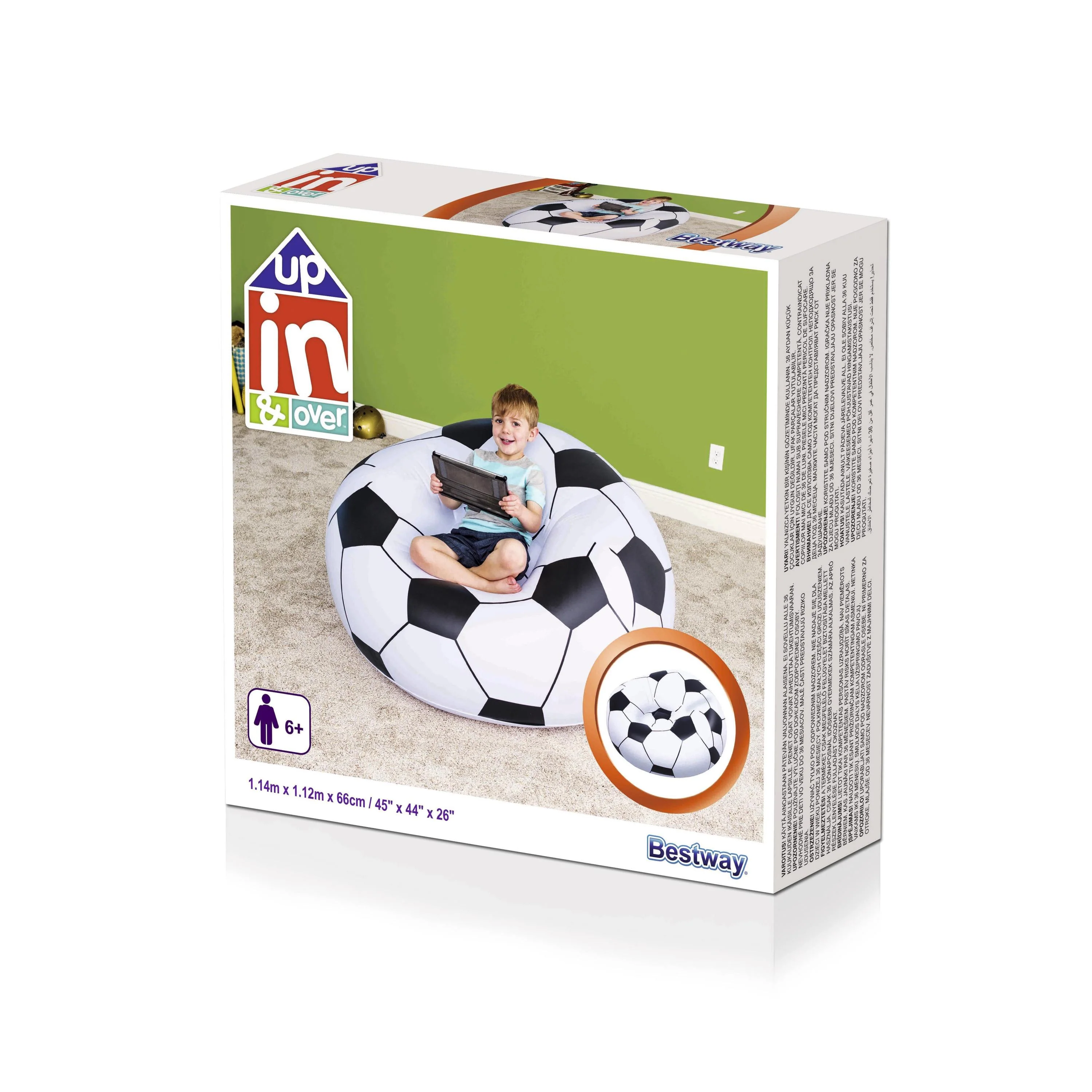 Bestway (75010) Beanless Soccer Ball Chair 45" x 44" x 26"/ 3.7 ft x 3.6 ft x 2.1 ft - Image 5