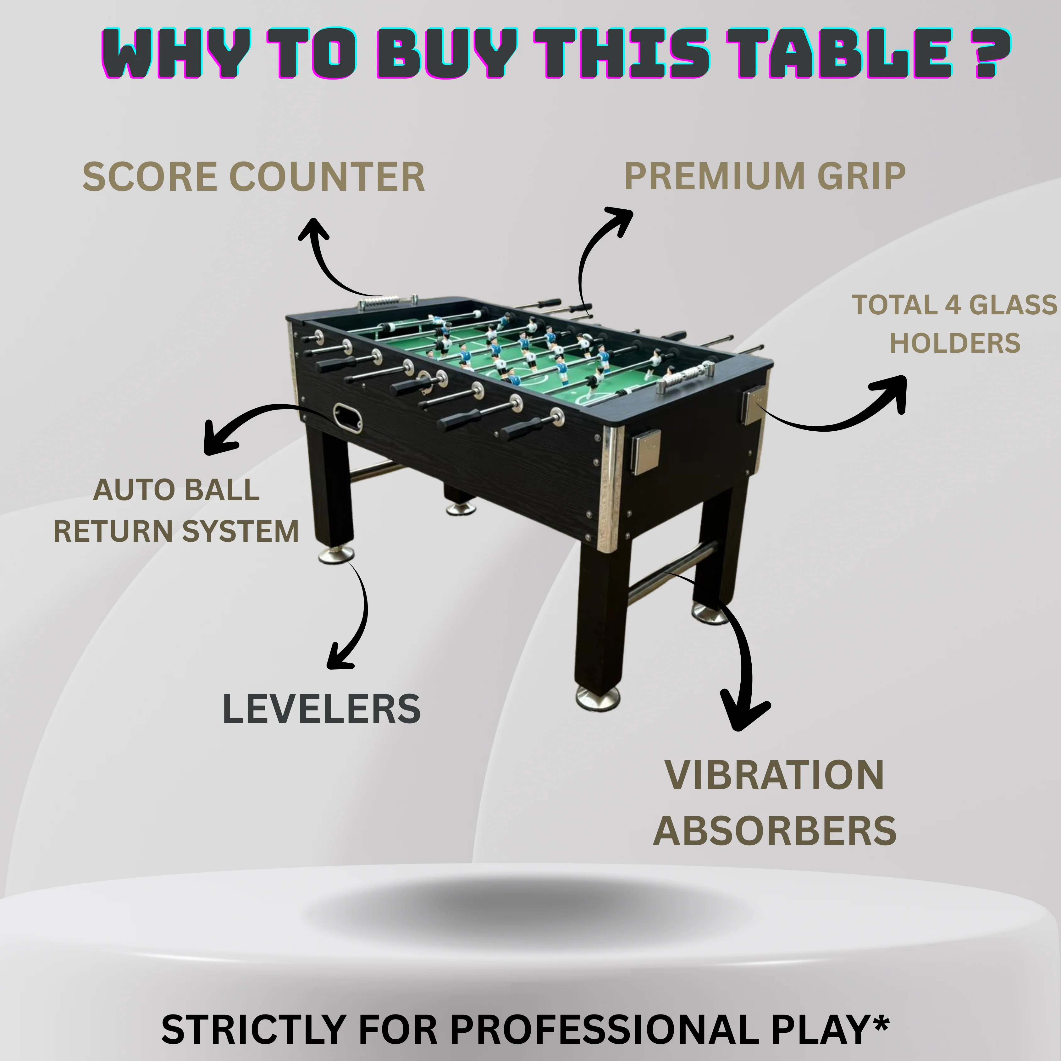 Foosball Game table ( Black Panther Edition) 4.50 ft x 2.50 ft x 2.83 ft - Image 3